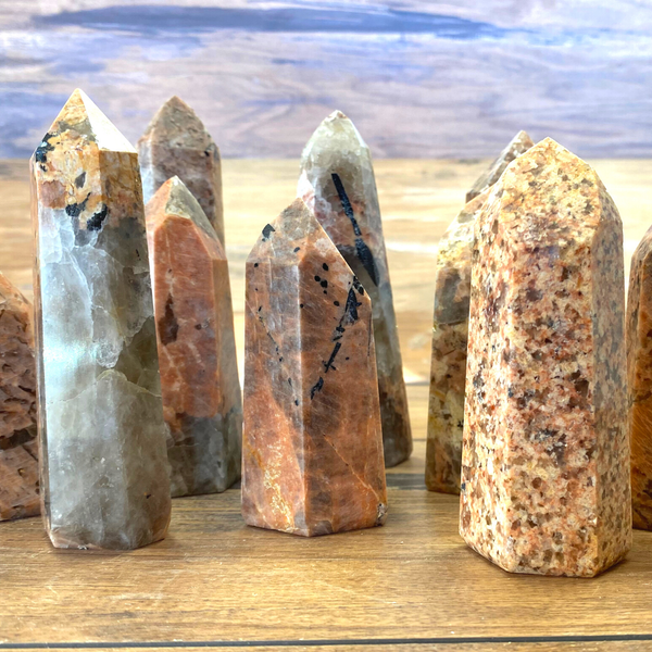 Wholesale Feldspar w/ Tourmaline Pillars 7 - 9"-Pillars-Angelic Healing Crystals Wholesale