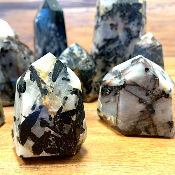 Wholesale Tourmaline in Quartz Polished Pillars 2-5"-Pillars-Angelic Healing Crystals Wholesale