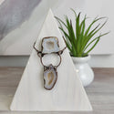 Agate Geode Pendant Necklace Double Stone with Antique Bronze Chain-Necklaces-Angelic Healing Crystals Wholesale