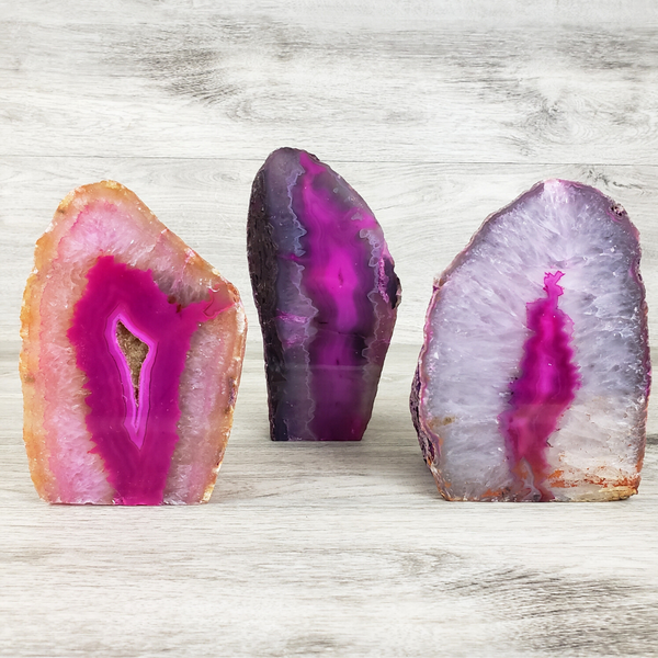 Agate Lamp 5-7" with bulb and cord (Blue, Pink, Natural, Purple) - Stunning Home Décor-Lamps-Angelic Healing Crystals Wholesale