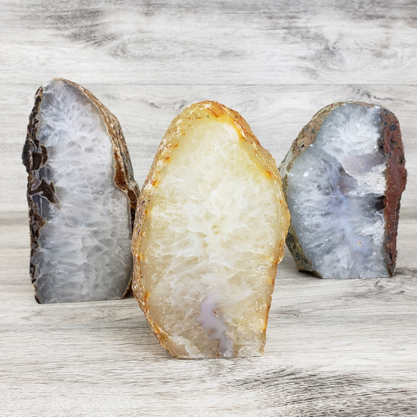 Agate Lamp 5-7" with bulb and cord (Blue, Pink, Natural, Purple) - Stunning Home Décor-Lamps-Angelic Healing Crystals Wholesale