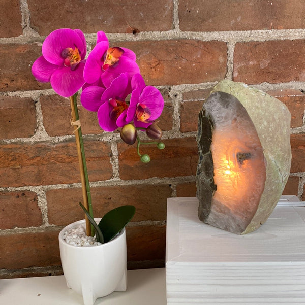 Agate Lamp 5-7" with bulb and cord (Blue, Pink, Natural, Purple) - Stunning Home Décor-Lamps-Angelic Healing Crystals Wholesale